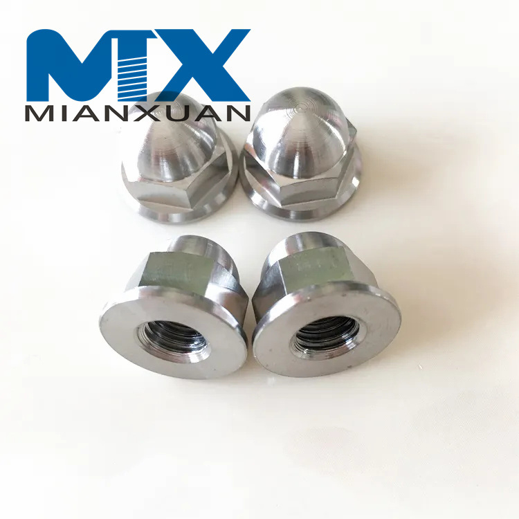Tuerca abovedada hexagonal de piezas CNC de titanio de venta caliente