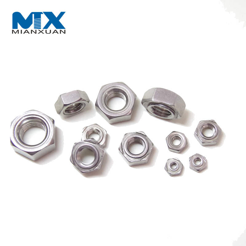 Venta caliente M3 M4 M6 M8 M10 Tuerca de soldadura por puntos hexagonal de acero al carbono DIN928 Tuercas de soldadura de pernos de acero al carbono