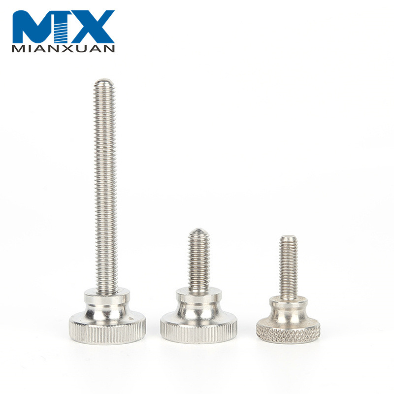 DIN653 SS304 Tornillos de pulgar finos moleteados Tornillo de rosca completa