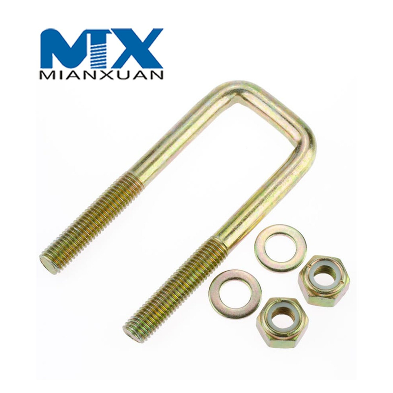 Sujetador de perno en U de acero inoxidable con tuerca con reborde hexagonal DIN3570