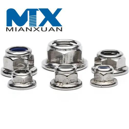 Tuerca de seguridad de nailon con brida hexagonal DIN1663