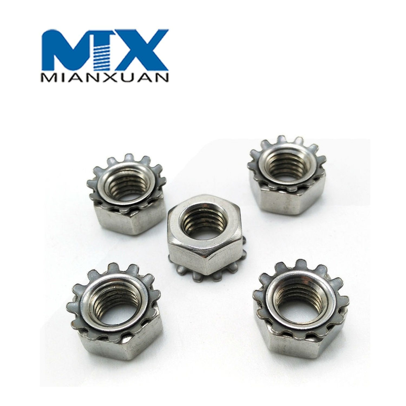 Tuerca Kep Tuerca K Cabeza hexagonal Acero inoxidable Fabricante estándar A2 A4 18-8
