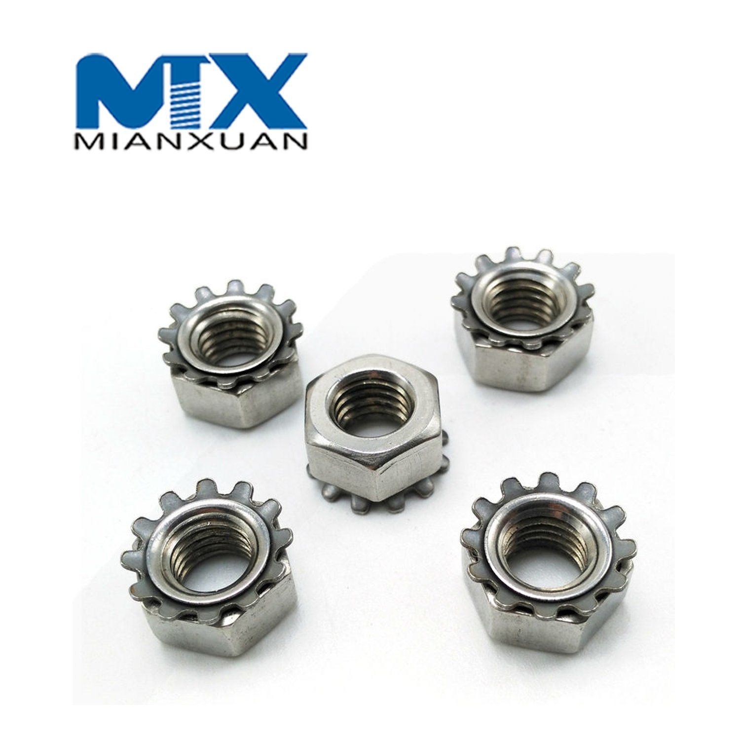 Tuerca Kep Tuerca K Cabeza hexagonal Acero inoxidable Fabricante estándar A2 A4 18-8
