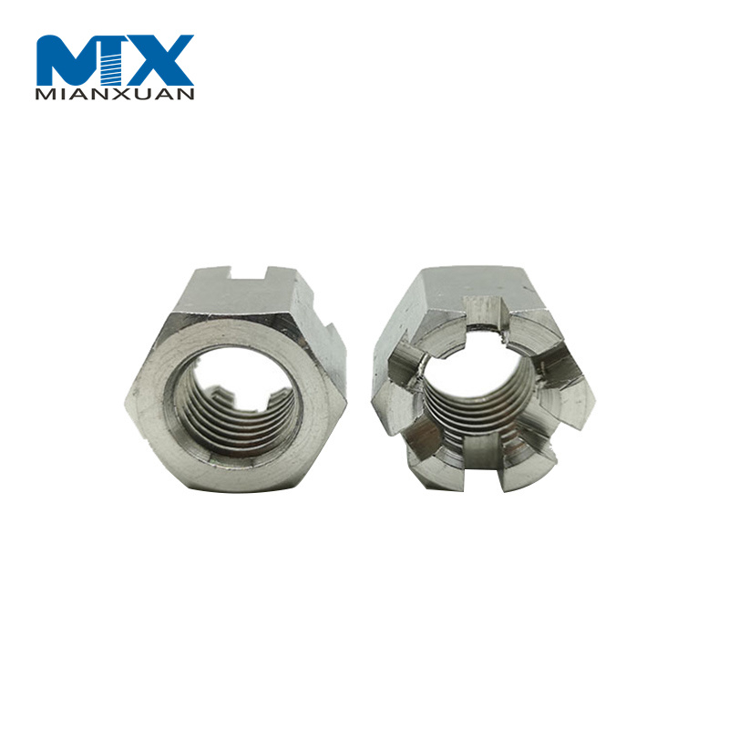 DIN935 Tuerca almenada / ranurada hexagonal de zinc de todos los tamaños DIN937