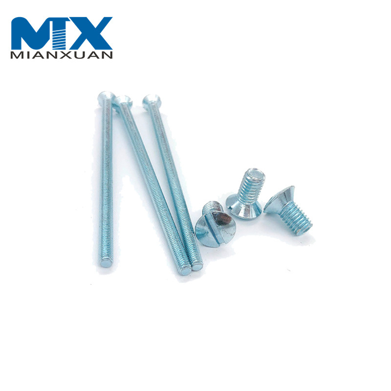 Tornillo de cabeza Csk elevado ranurado A2 A4 de acero inoxidable al por mayor de fábrica de China con pegamento púrpura DIN964