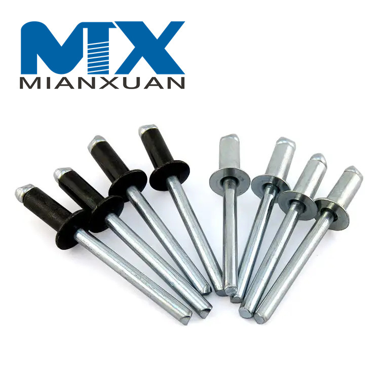 Clavo de botón tipo abierto Mandril de acero Remache ciego pop de aluminio