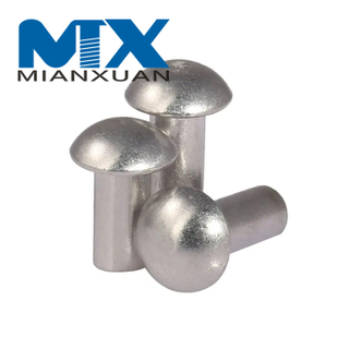 Remache macizo de cabeza redonda de aluminio DIN660
