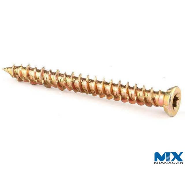 Tornillos de hormigón Torx de cabeza avellanada plana con nervaduras