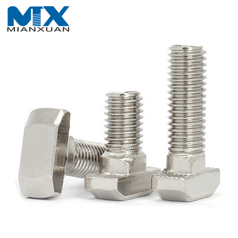 DIN186 Perno M8 Hombro Cabeza plana Perno en T Acero inoxidable 316 DIN186