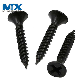 Tornillo para paneles de yeso con cabeza de corneta negra de 3,5 mm y 25 mm para paneles de yeso
