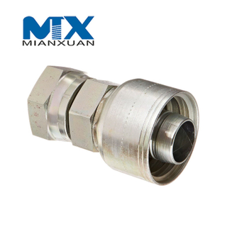 Conector macho de manguera hidráulica con sujetador para ensamblaje