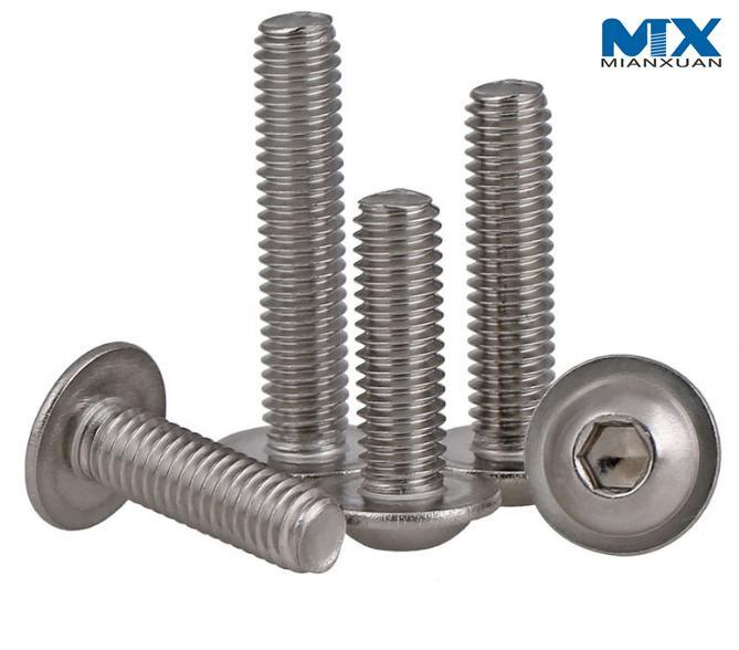 Tornillos de cabeza de botón hexagonal de acero inoxidable con collar