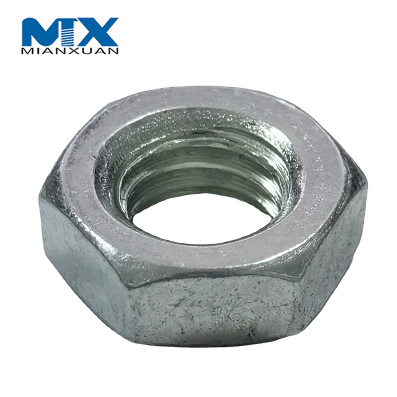 Tuerca hexagonal DIN936 Acero al carbono Fabricante estándar Zinc negro