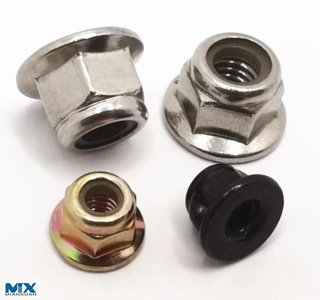 Tuercas hexagonales de acero al carbono con brida y con inserto no metálico