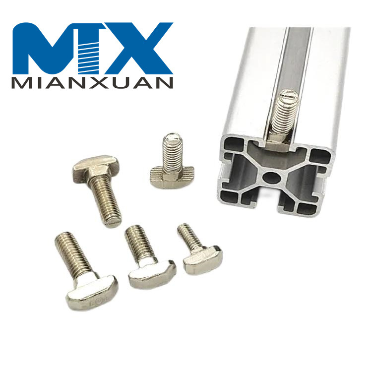 Pernos de cuello cuadrado con cabeza en T para perfil de aluminio