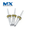 Remache de aluminio para montaje de bombilla triple con pliegue triple y arandela de goma