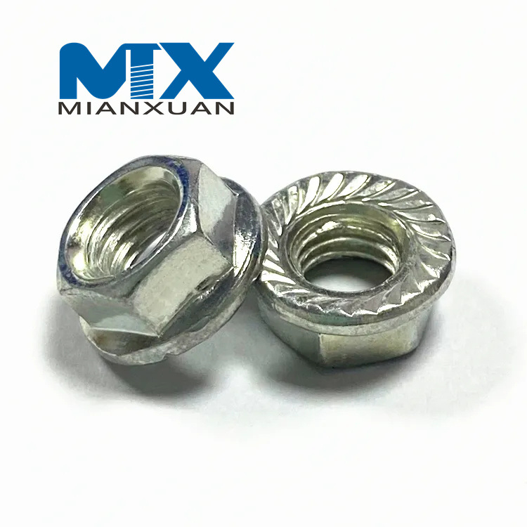 Nueces de brida serradas hexagonales DIN6923 galvanizadas azules de acero inoxidable