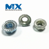 Nueces de brida serradas hexagonales DIN6923 galvanizadas azules de acero inoxidable