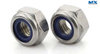 Tuercas hexagonales de acero al carbono con inserto de nailon para bloqueo