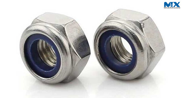 Tuercas hexagonales de acero al carbono con inserto de nailon para bloqueo