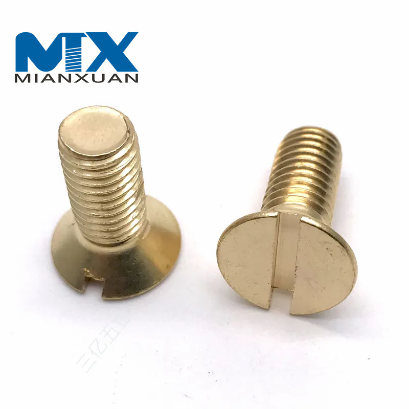 Venta al por mayor de todos los tamaños de tornillo de máquina de cabeza avellanada ranurada de acero DIN963