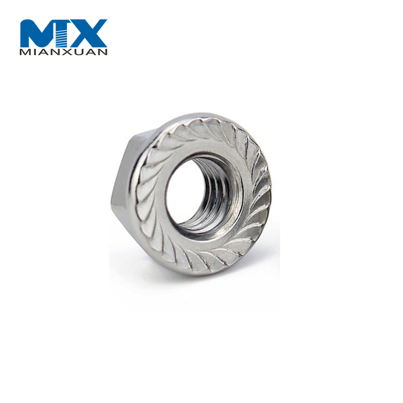 El acero de carbono M6 M8 de las nueces DIN6923 del reborde del hex. plateado cinc dentó