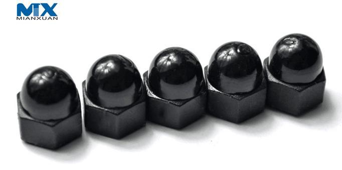 Tuercas hexagonales de acero al carbono con cabeza domo para muebles