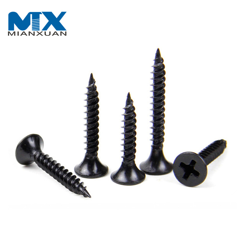 Suministro de fábrica, 3,5*25mm, C1022A, precio de fábrica, tornillo para paneles de yeso con cabeza de corneta negra Phillips