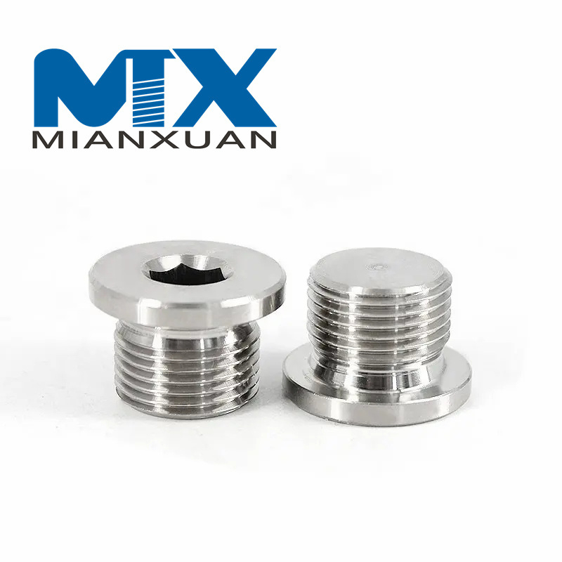 Tapón de acero inoxidable con tapón de sellado hexagonal con anillo ED