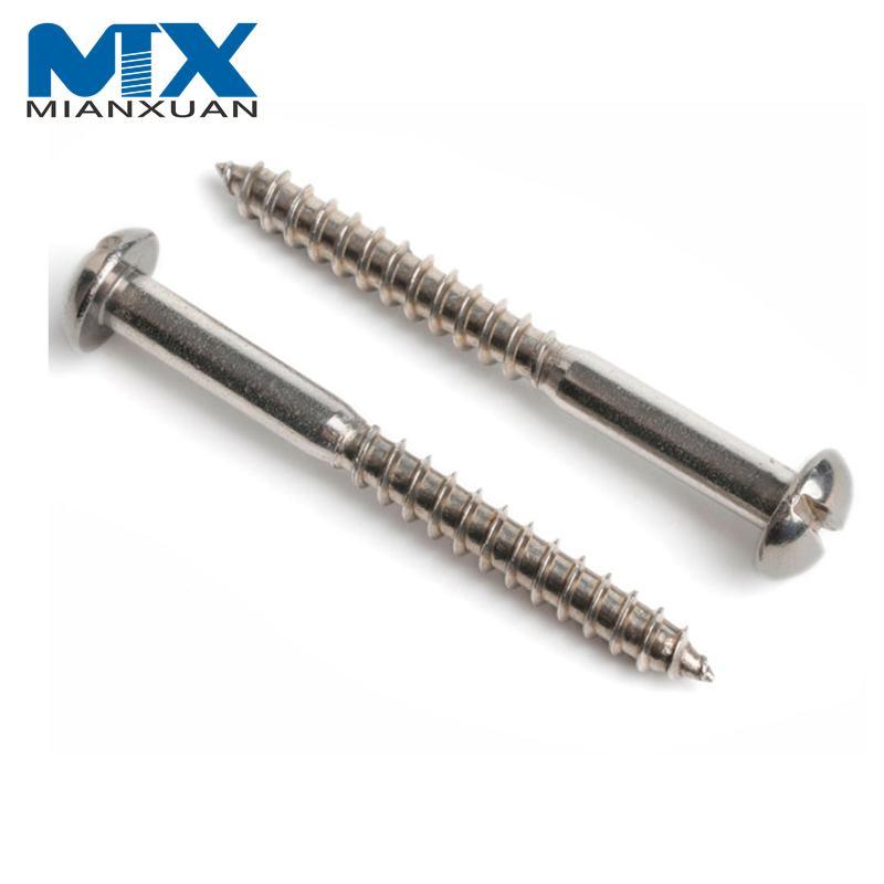 Tornillos para madera con cabeza de bola de 150 mm y accionamiento ranurado DIN96, M4 de 200 mm