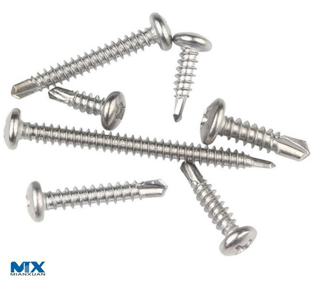 Tornillos perforadores de cabeza redonda cruzada o tornillo roscador