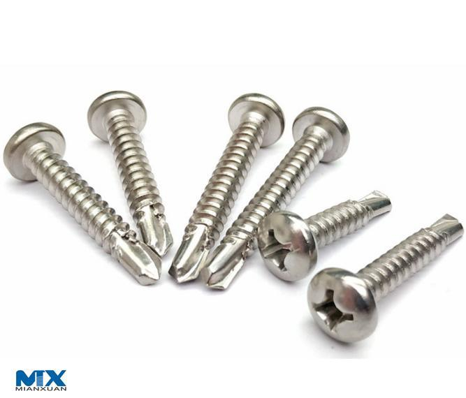 Tornillos perforadores de cabeza redonda cruzada o tornillo roscador