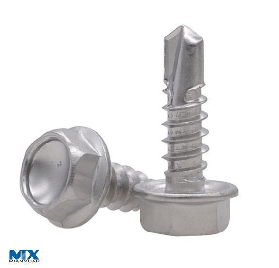 Tornillos perforadores de cabeza hexagonal con rosca roscadora con collar