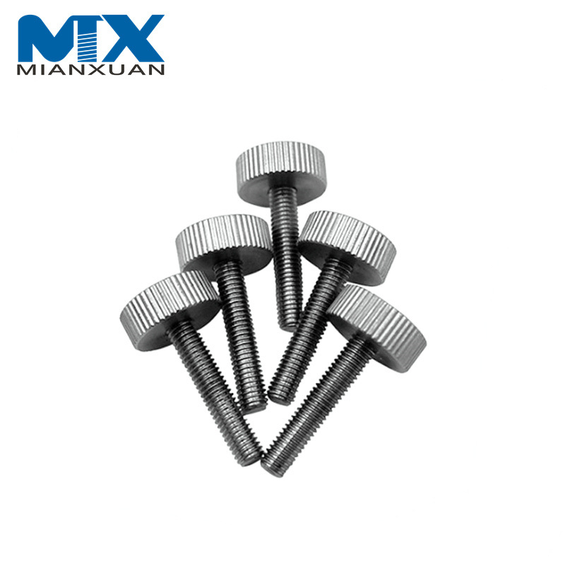 DIN653 SS304 Tornillos de pulgar finos moleteados Tornillo de rosca completa