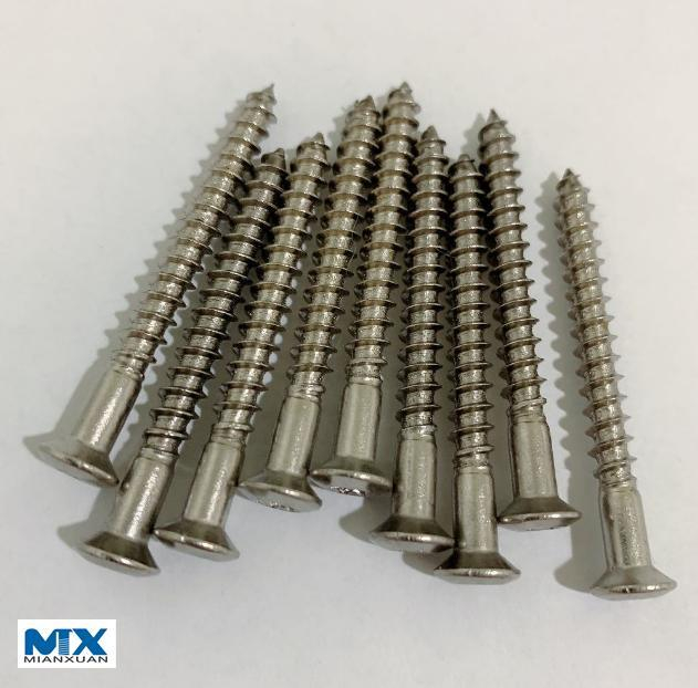 Tornillos para madera con cabeza avellanada elevada empotrada en cruz de acero inoxidable