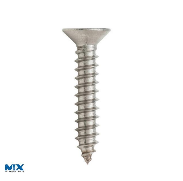 Tornillos de rosca de cabeza avellanada empotrada en cruz de acero inoxidable