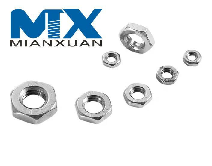 Tuerca delgada de acero inoxidable A2 A4 DIN439 Hex Jam