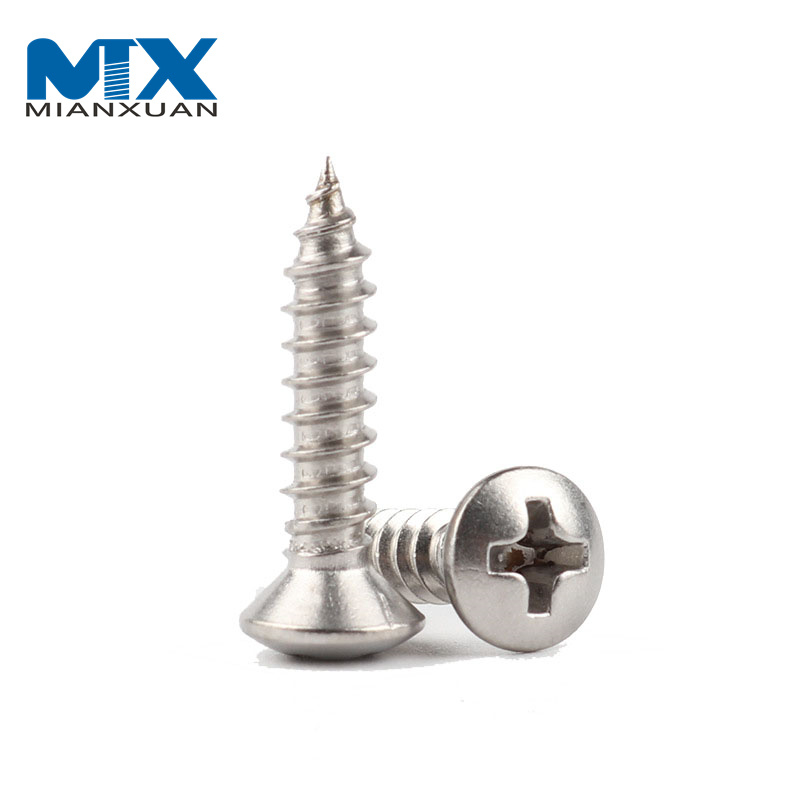 Tornillo de cabeza plana avellanada empotrada en cruz DIN7983, tachuela roscadora, cabeza de chaflán