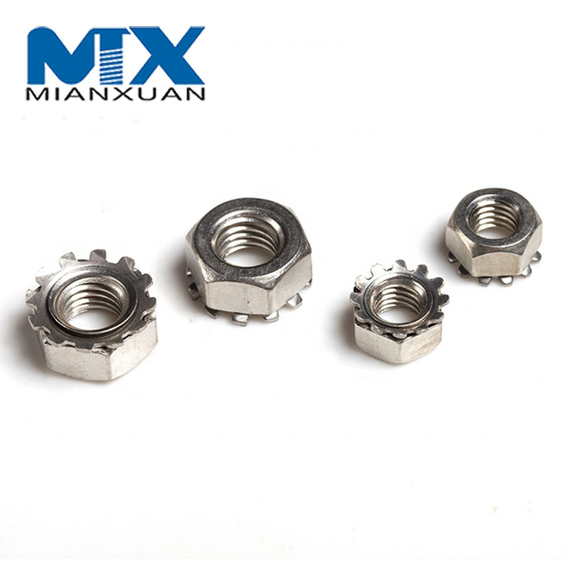 Tuerca Kep Tuerca K Cabeza hexagonal Acero inoxidable Fabricante estándar A2 A4 18-8