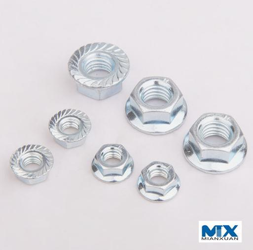 Tuercas hexagonales totalmente metálicas de tipo par predominante con brida