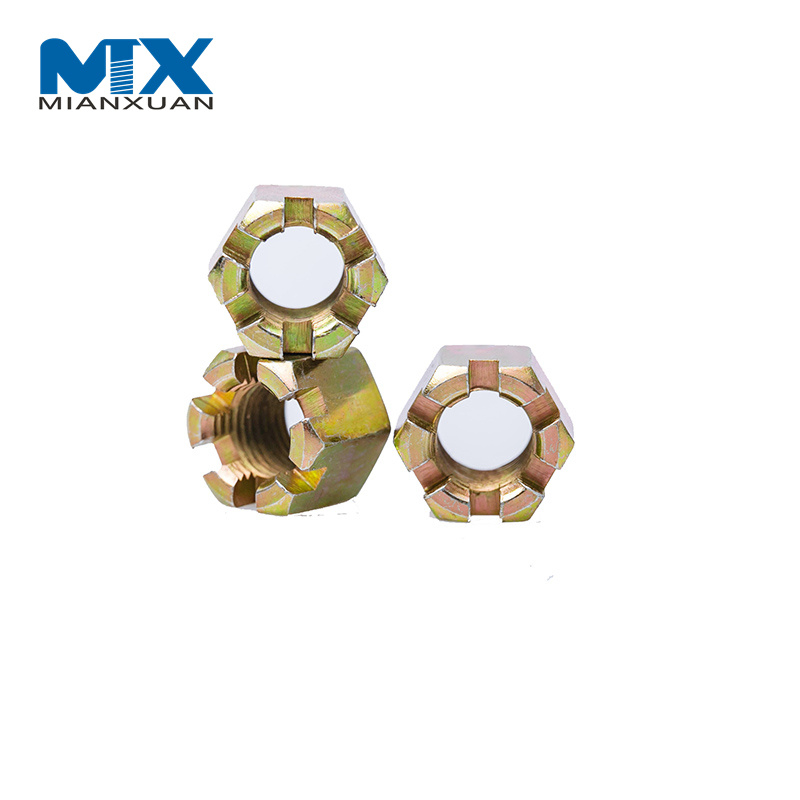 DIN935 Tuerca almenada / ranurada hexagonal de zinc de todos los tamaños DIN937