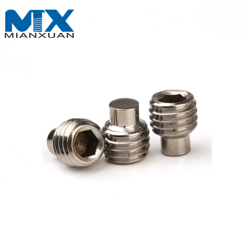 Tornillos de fijación de zócalo hexagonal negro de grado 8,8 con punta de perro DIN915