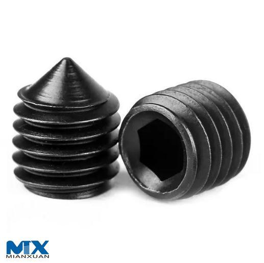 Tornillos de fijación de cabeza hexagonal con punta cónica
