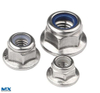 Tuercas hexagonales de tipo par predominante de acero inoxidable con brida y con inserto no metálico