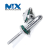 Remache ciego impermeable triple plegable de aluminio con arandela de goma