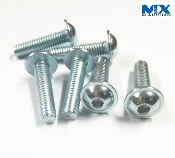 Tornillos de cabeza de botón hexagonal con collar