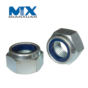 Tuerca de inserción de nailon hexagonal DIN985 Tuerca autoblocante DIN 985 Acero al carbono 4,8 8,8 10,9 12,9 M12 M14 M16 M20 HDG Galvanizado en caliente