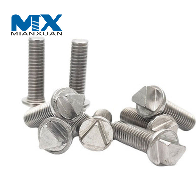 Perno antirrobo de cabeza triangular pulido liso de acero inoxidable