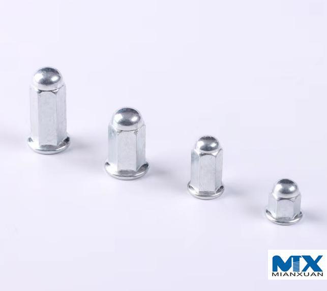 Tuercas con brida hexagonal de acero inoxidable con cabeza domo soldada