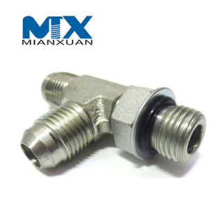 Accesorios de adaptador de acoplamiento de conector de tubo de asiento cónico métrico hidráulico de acero inoxidable de 90 grados